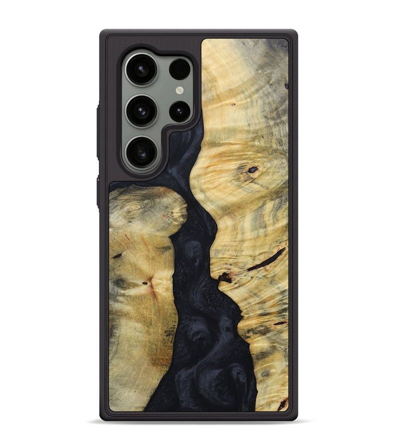Galaxy S24 Ultra Wood+Resin Phone Case - Lynn (Pure Black, 688910)