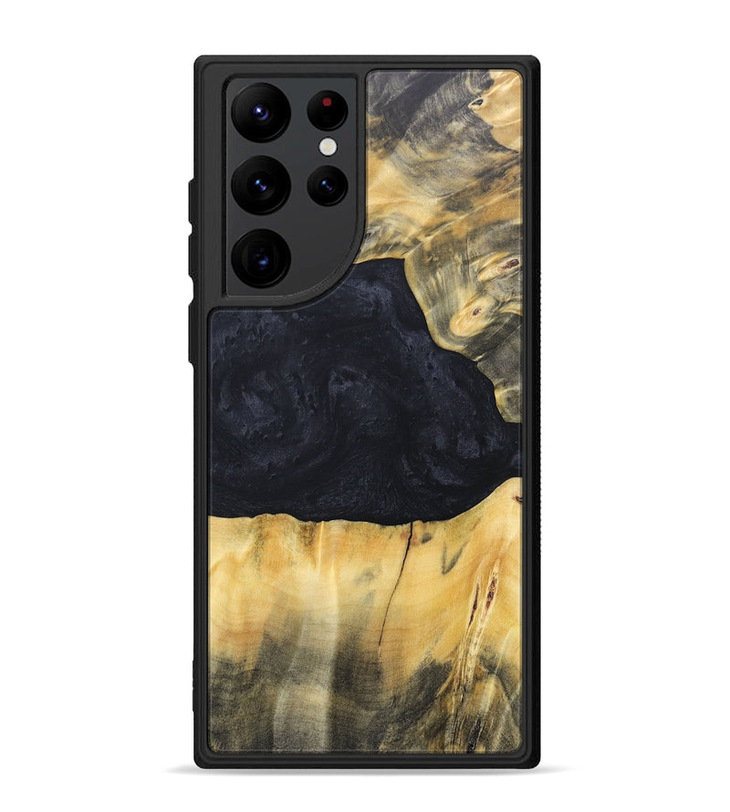 Galaxy S22 Ultra Wood+Resin Phone Case - Gabrielle (Pure Black, 688920)