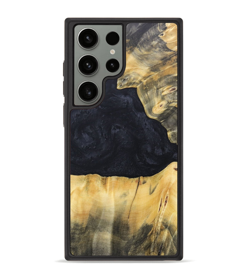 Galaxy S23 Ultra Wood+Resin Phone Case - Gabrielle (Pure Black, 688920)