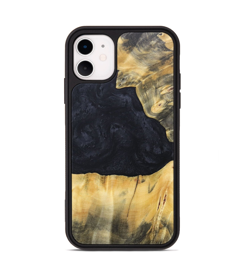 iPhone 11 Wood+Resin Phone Case - Gabrielle (Pure Black, 688920)