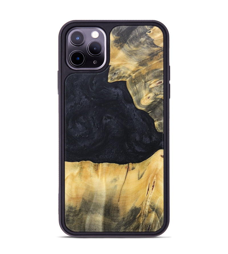 iPhone 11 Pro Max Wood+Resin Phone Case - Gabrielle (Pure Black, 688920)