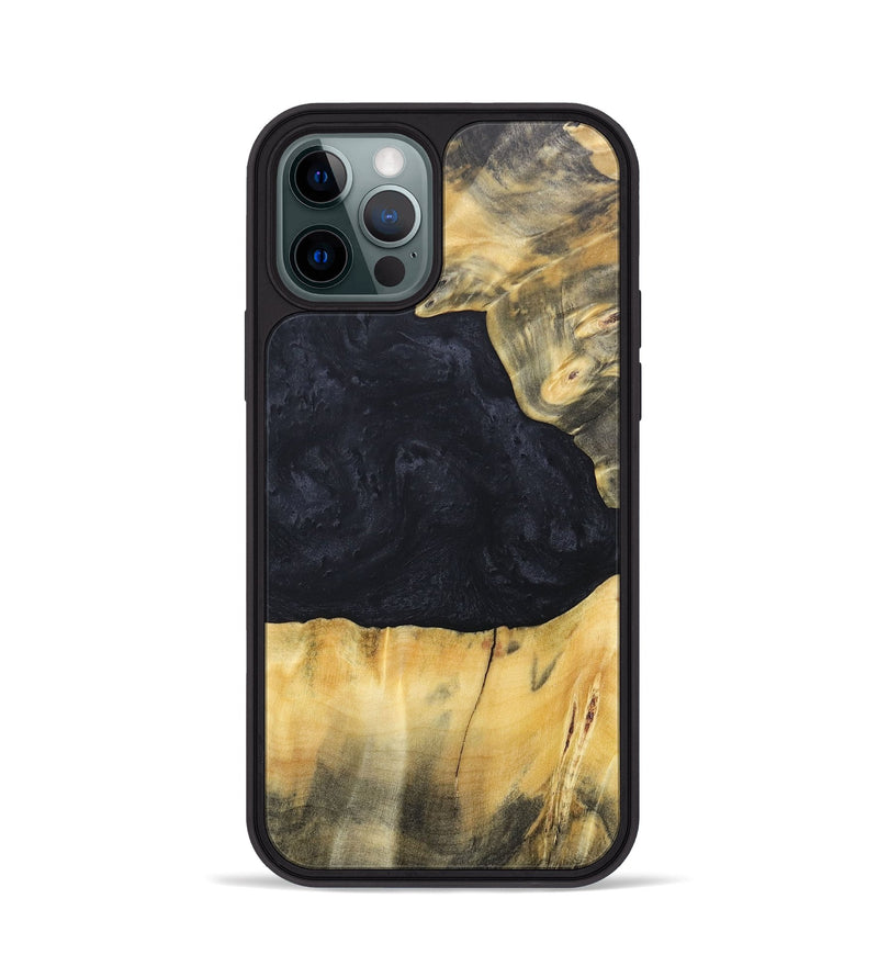 iPhone 12 Pro Wood+Resin Phone Case - Gabrielle (Pure Black, 688920)
