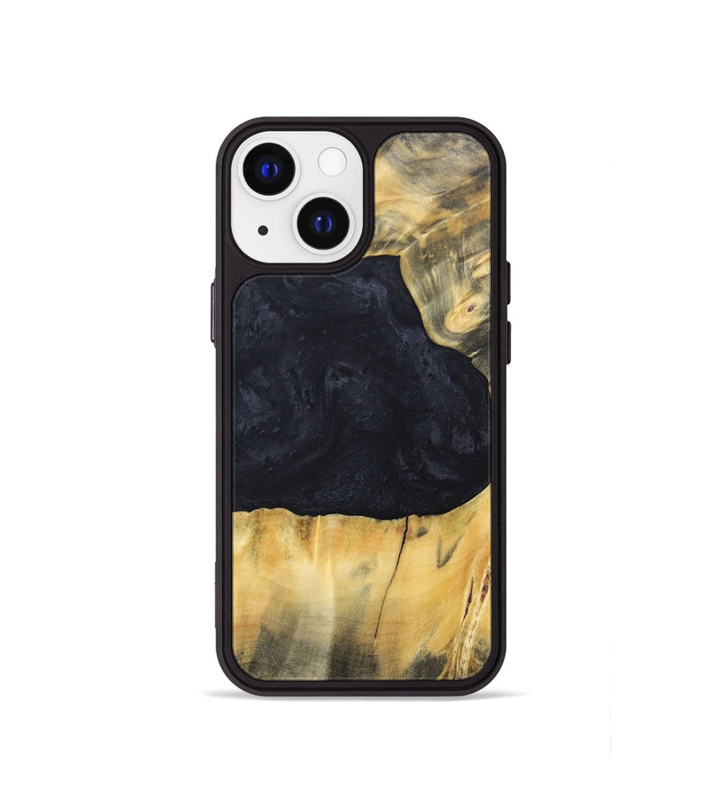 iPhone 13 mini Wood+Resin Phone Case - Gabrielle (Pure Black, 688920)