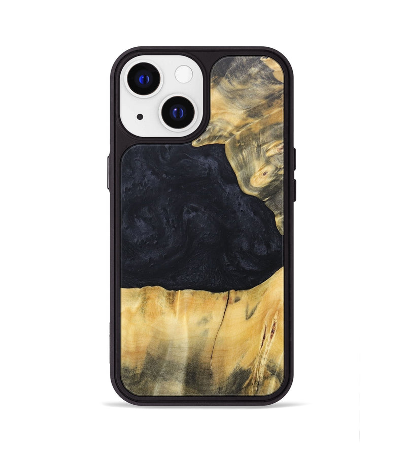 iPhone 13 Wood+Resin Phone Case - Gabrielle (Pure Black, 688920)