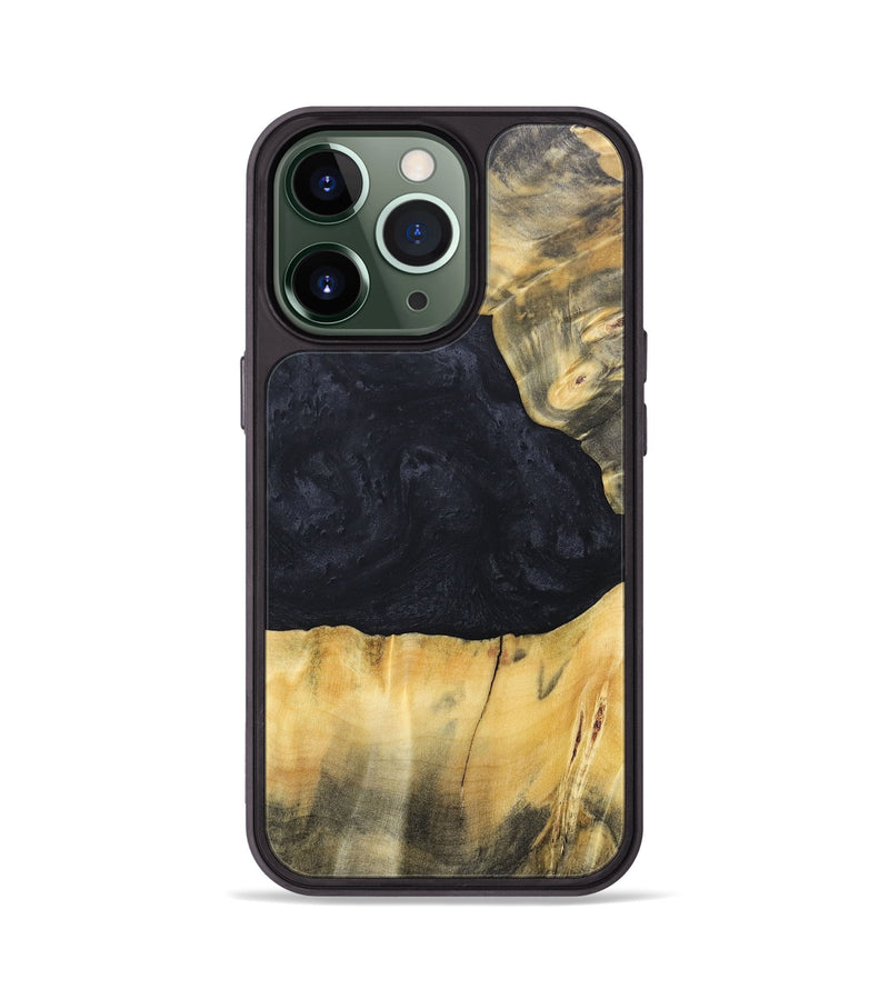 iPhone 13 Pro Wood+Resin Phone Case - Gabrielle (Pure Black, 688920)