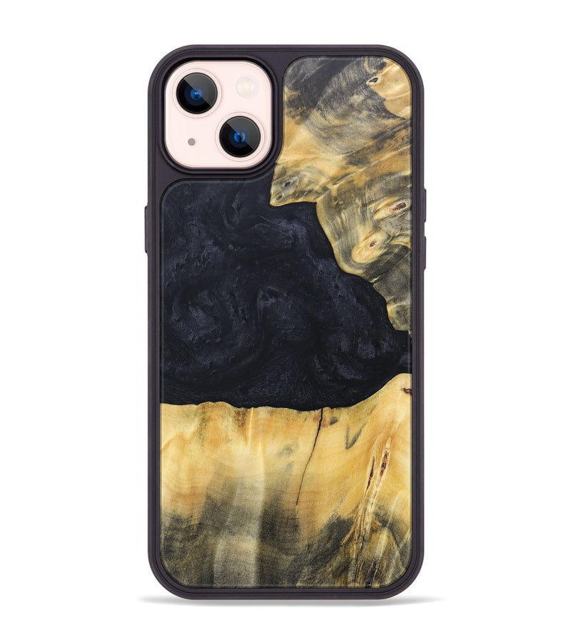 iPhone 14 Plus Wood+Resin Phone Case - Gabrielle (Pure Black, 688920)