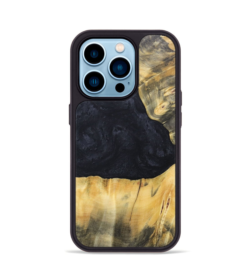 iPhone 14 Pro Wood+Resin Phone Case - Gabrielle (Pure Black, 688920)