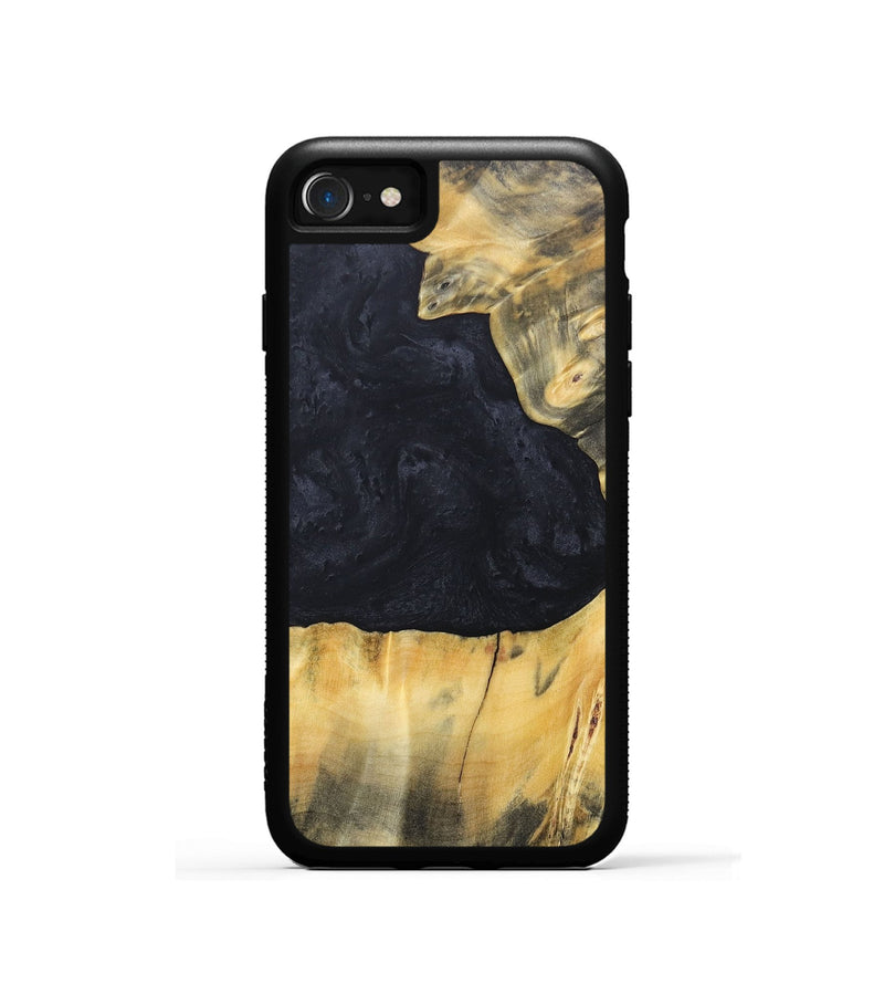 iPhone SE Wood+Resin Phone Case - Gabrielle (Pure Black, 688920)