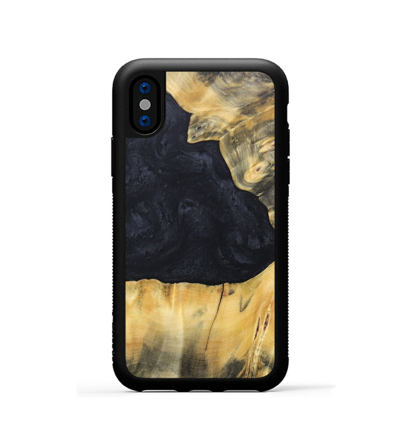 iPhone Xs Wood+Resin Phone Case - Gabrielle (Pure Black, 688920)