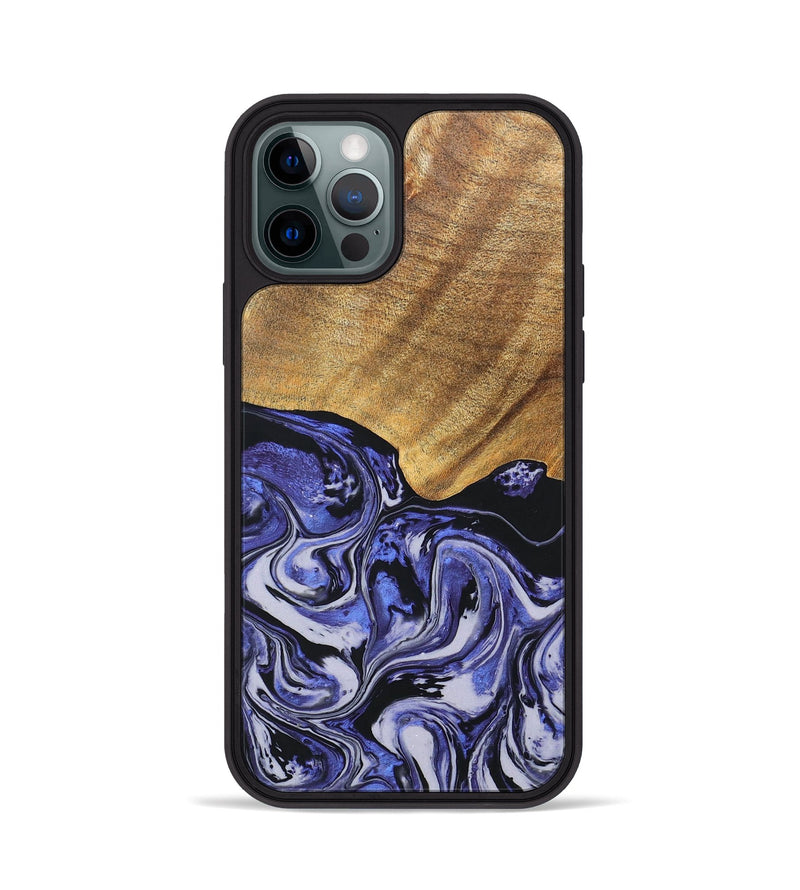 iPhone 12 Pro Wood+Resin Phone Case - Phoenix (Purple, 688981)