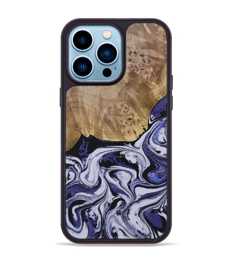 iPhone 14 Pro Max Wood+Resin Phone Case - Carlton (Purple, 688995)