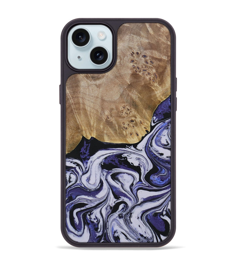 iPhone 15 Plus Wood+Resin Phone Case - Carlton (Purple, 688995)