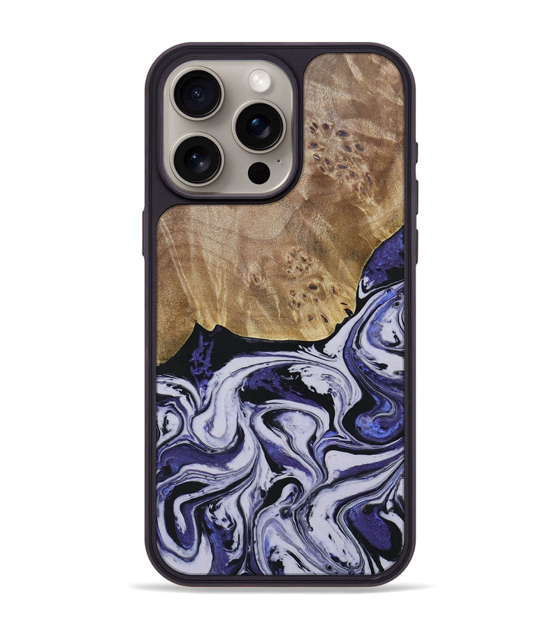 iPhone 15 Pro Max Wood+Resin Phone Case - Carlton (Purple, 688995)