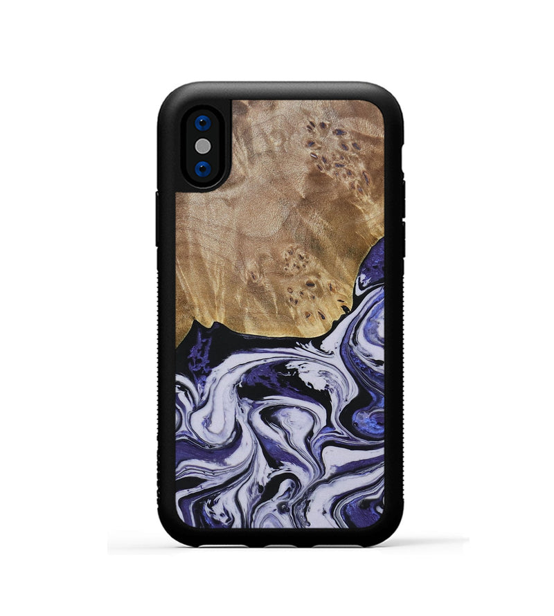 iPhone Xs Wood+Resin Phone Case - Carlton (Purple, 688995)