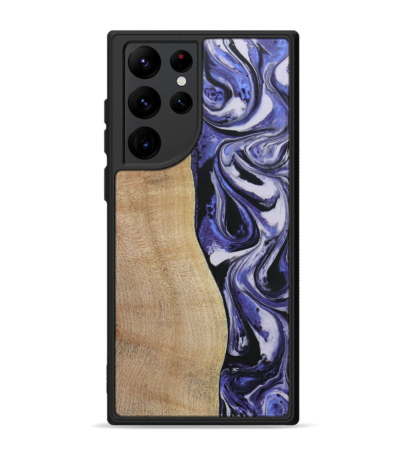 Galaxy S22 Ultra Wood+Resin Phone Case - Belinda (Purple, 688999)