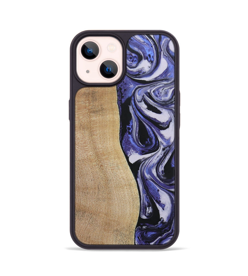 iPhone 14 Wood+Resin Phone Case - Belinda (Purple, 688999)
