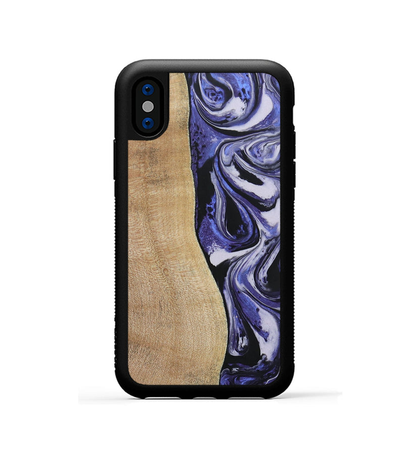 iPhone Xs Wood+Resin Phone Case - Belinda (Purple, 688999)