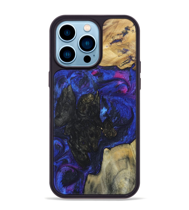 iPhone 14 Pro Max Wood+Resin Phone Case - Madisyn (Mosaic, 689245)