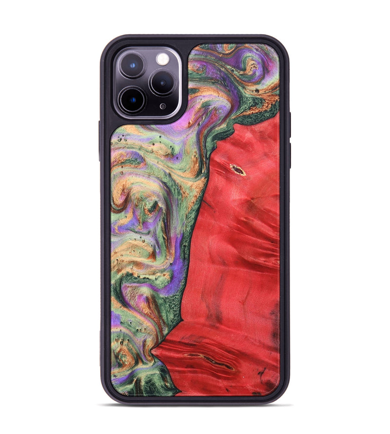 iPhone 11 Pro Max Wood+Resin Phone Case - Juan (Green, 689261)