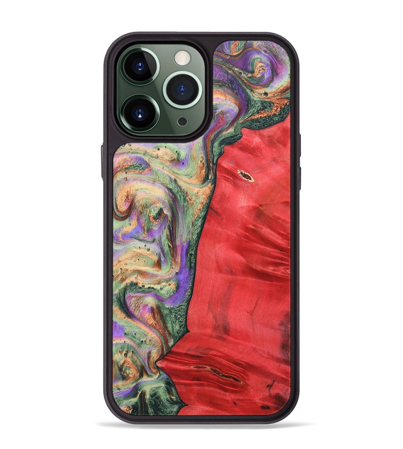 iPhone 13 Pro Max Wood+Resin Phone Case - Juan (Green, 689261)