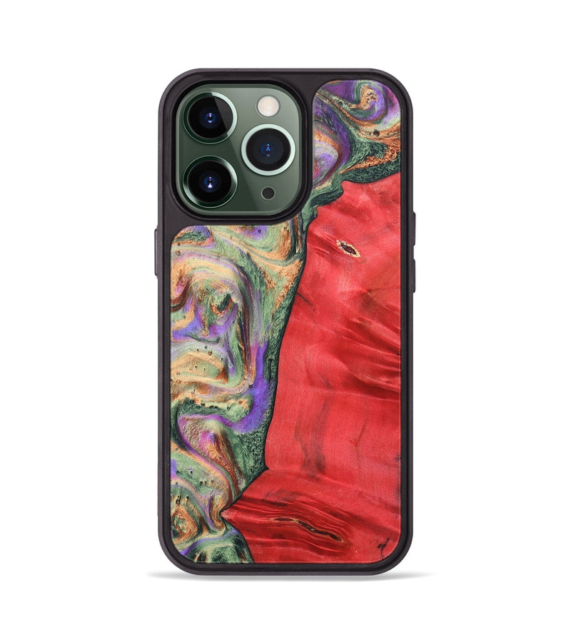 iPhone 13 Pro Wood+Resin Phone Case - Juan (Green, 689261)