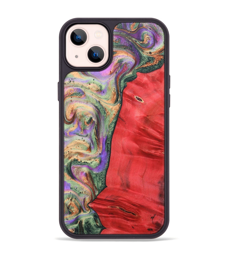 iPhone 14 Plus Wood+Resin Phone Case - Juan (Green, 689261)
