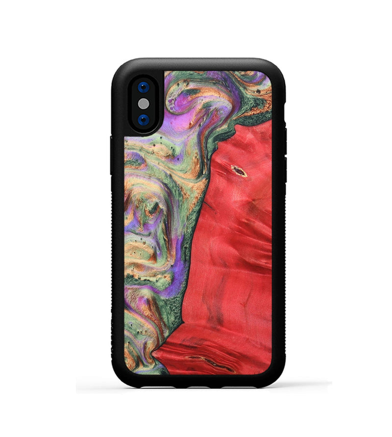 iPhone Xs Wood+Resin Phone Case - Juan (Green, 689261)