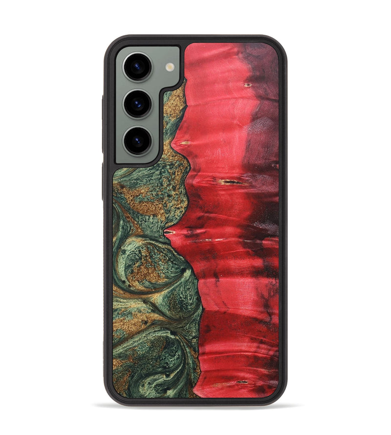 Galaxy S23 Plus Wood+Resin Phone Case - Jarod (Green, 689266)