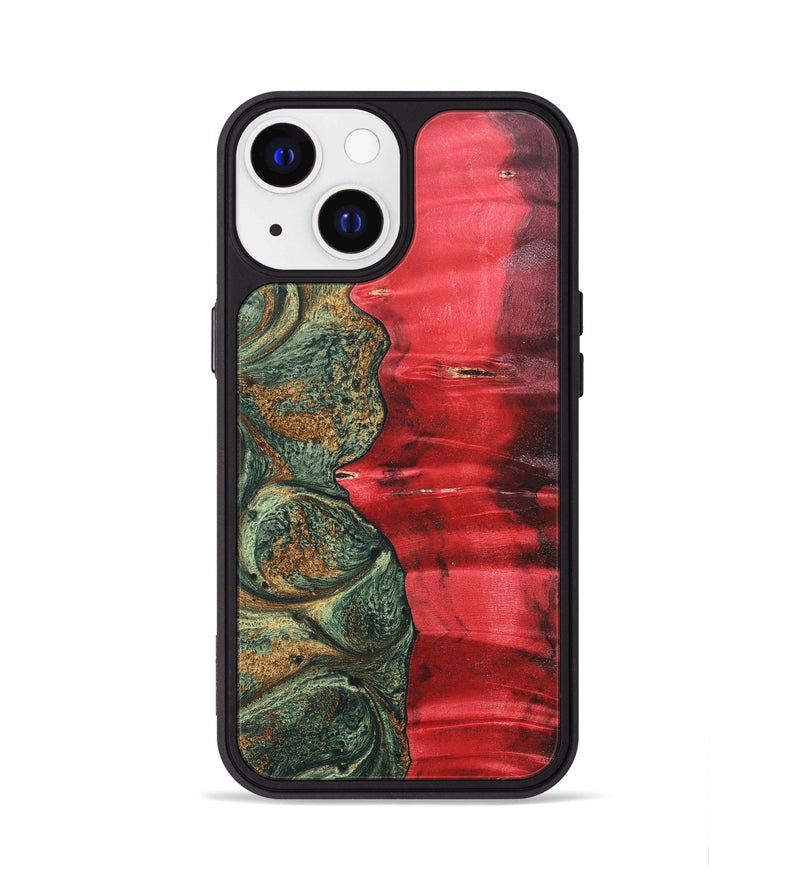 iPhone 13 Wood+Resin Phone Case - Jarod (Green, 689266)