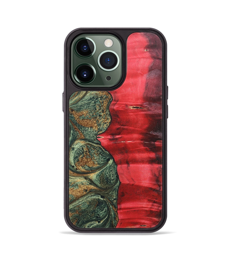 iPhone 13 Pro Wood+Resin Phone Case - Jarod (Green, 689266)