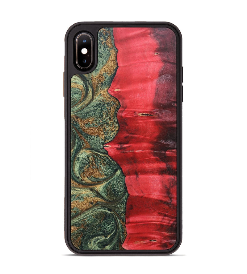 iPhone Xs Max Wood+Resin Phone Case - Jarod (Green, 689266)