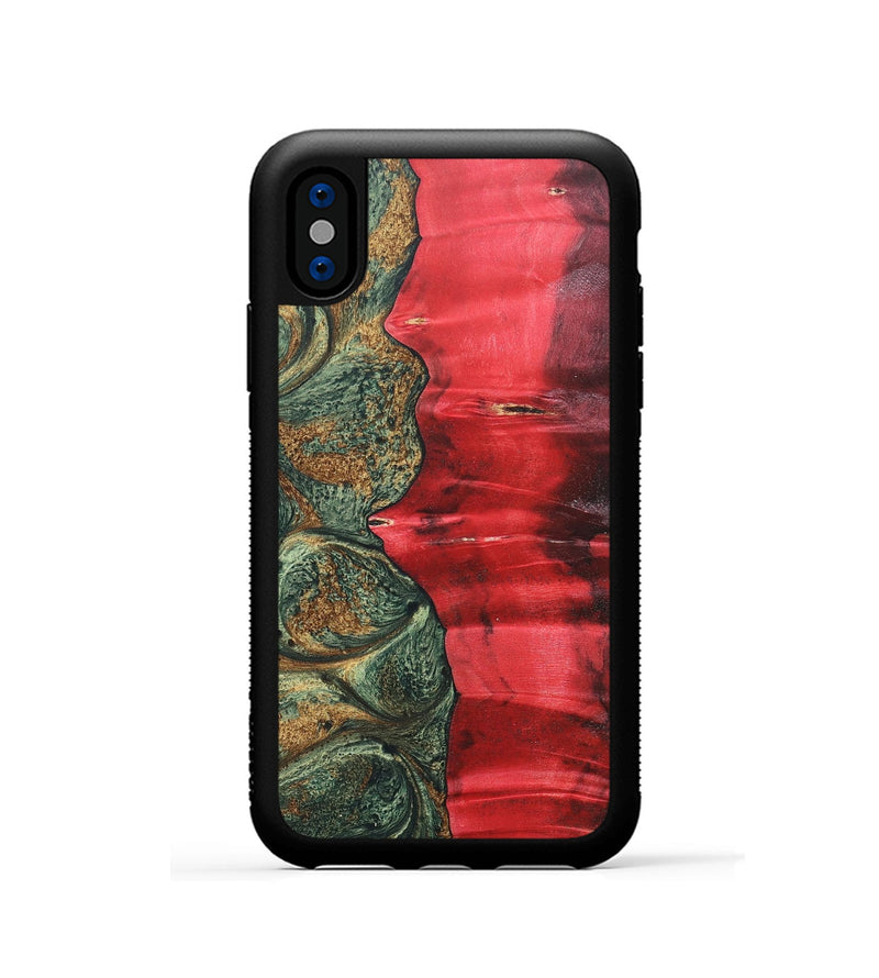 iPhone Xs Wood+Resin Phone Case - Jarod (Green, 689266)