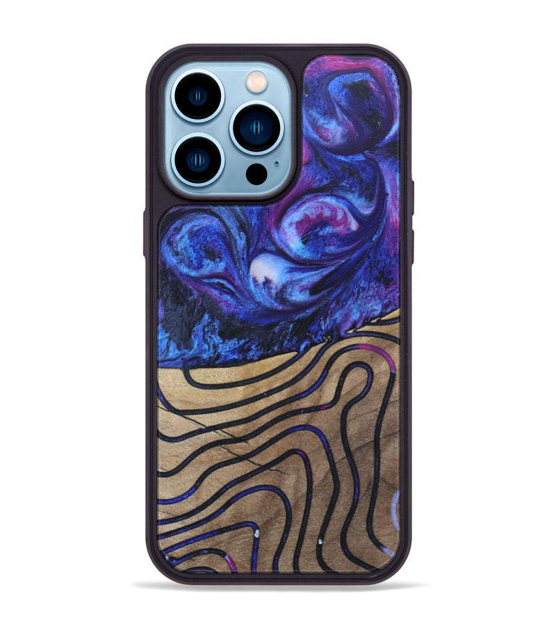 iPhone 14 Pro Max Wood+Resin Phone Case - Latoya (Pattern, 689289)