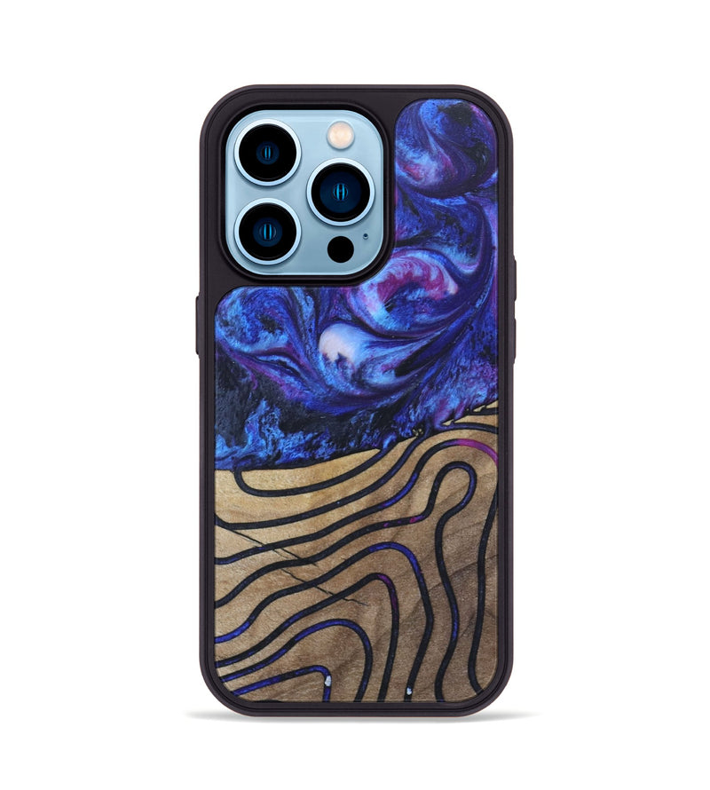 iPhone 14 Pro Wood+Resin Phone Case - Latoya (Pattern, 689289)