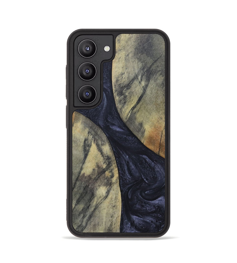 Galaxy S23 Wood+Resin Phone Case - Hillary (Pure Black, 689305)