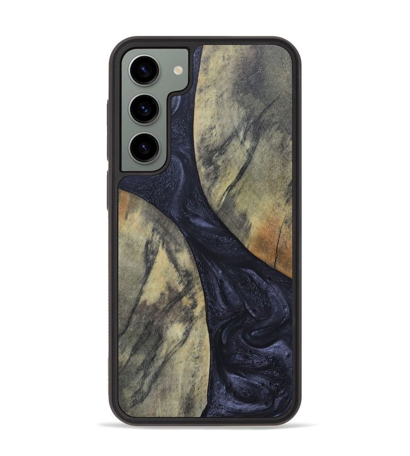 Galaxy S23 Plus Wood+Resin Phone Case - Hillary (Pure Black, 689305)