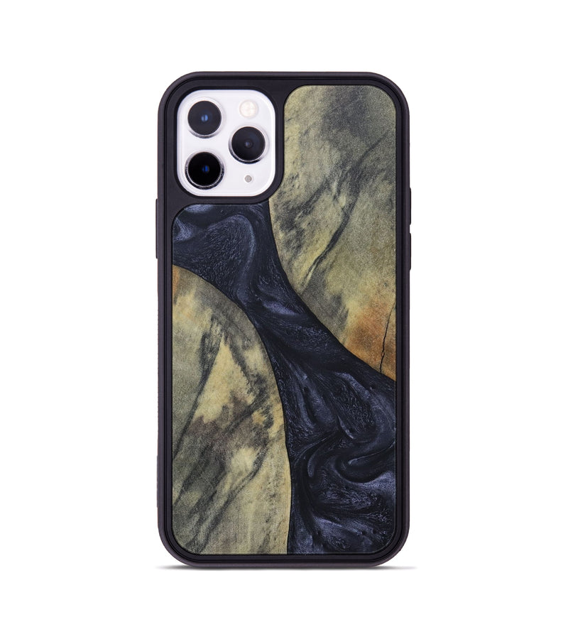 iPhone 11 Pro Wood+Resin Phone Case - Hillary (Pure Black, 689305)