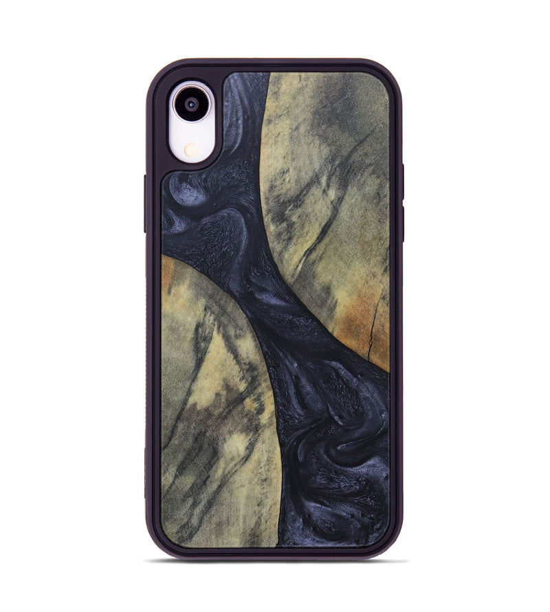 iPhone Xr Wood+Resin Phone Case - Hillary (Pure Black, 689305)