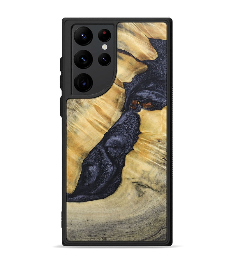Galaxy S22 Ultra Wood+Resin Phone Case - Addison (Pure Black, 689310)