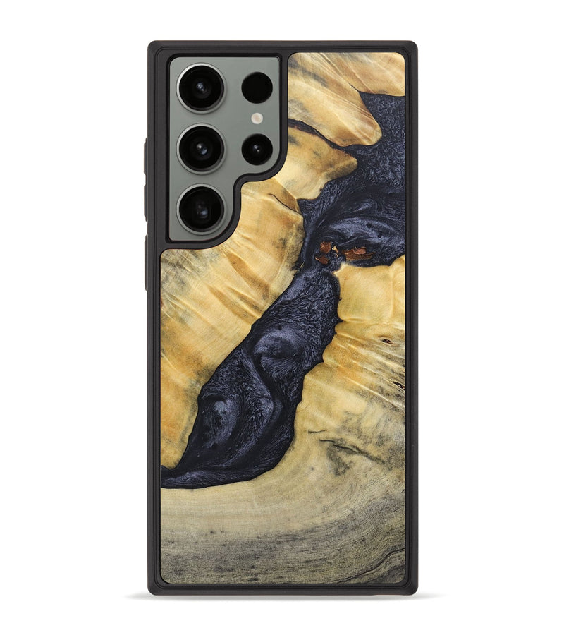 Galaxy S23 Ultra Wood+Resin Phone Case - Addison (Pure Black, 689310)