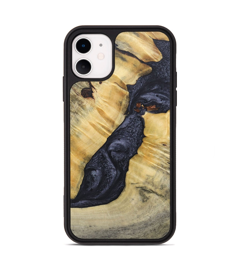 iPhone 11 Wood+Resin Phone Case - Addison (Pure Black, 689310)