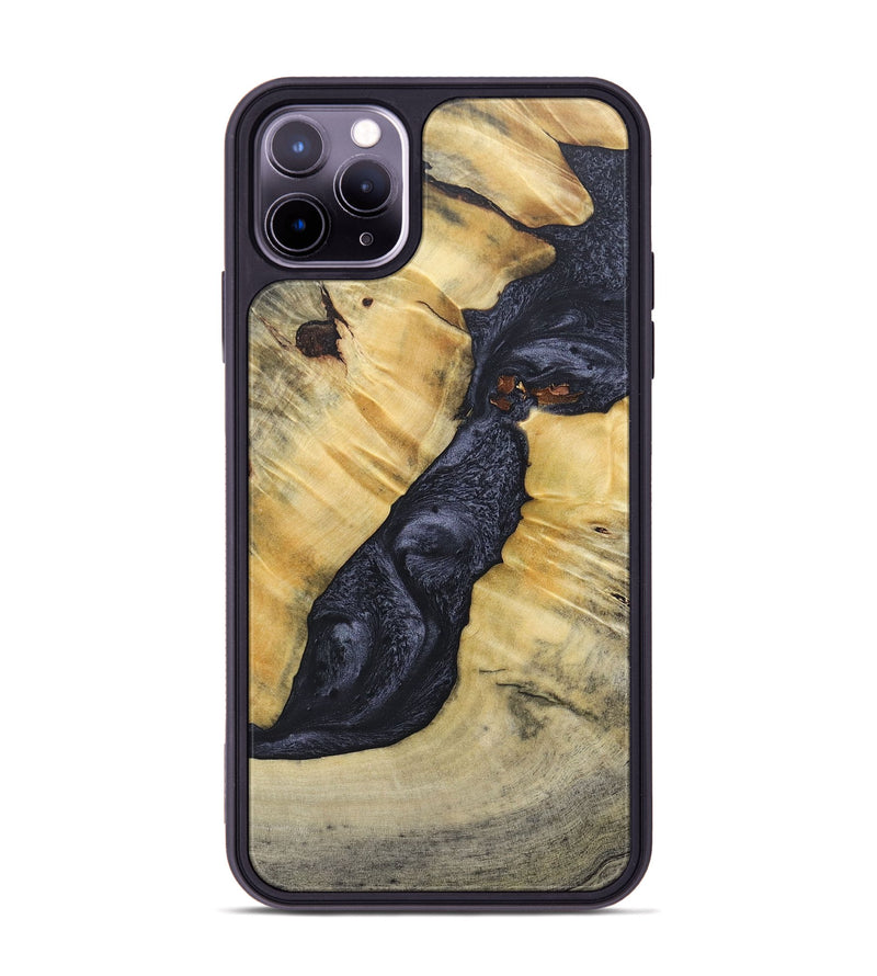 iPhone 11 Pro Max Wood+Resin Phone Case - Addison (Pure Black, 689310)