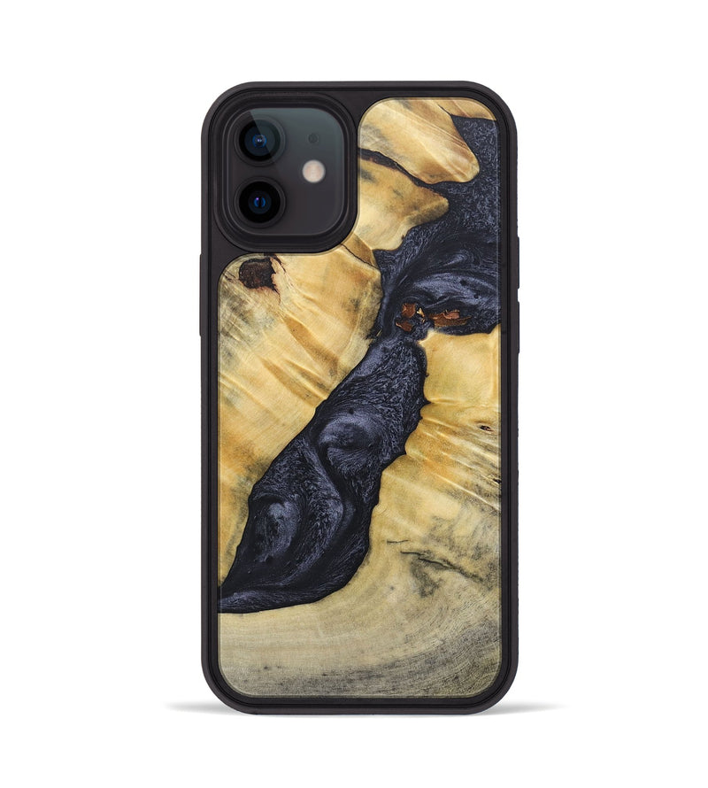 iPhone 12 Wood+Resin Phone Case - Addison (Pure Black, 689310)