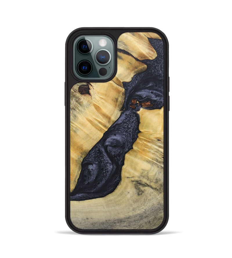 iPhone 12 Pro Wood+Resin Phone Case - Addison (Pure Black, 689310)