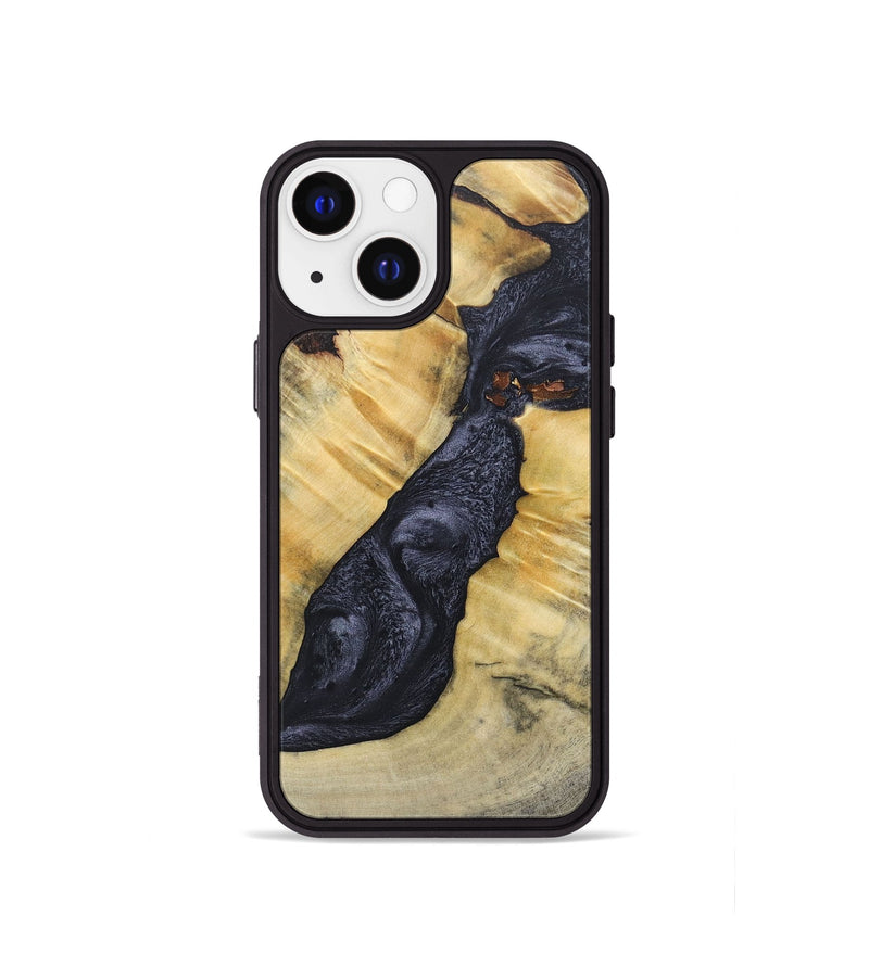 iPhone 13 mini Wood+Resin Phone Case - Addison (Pure Black, 689310)