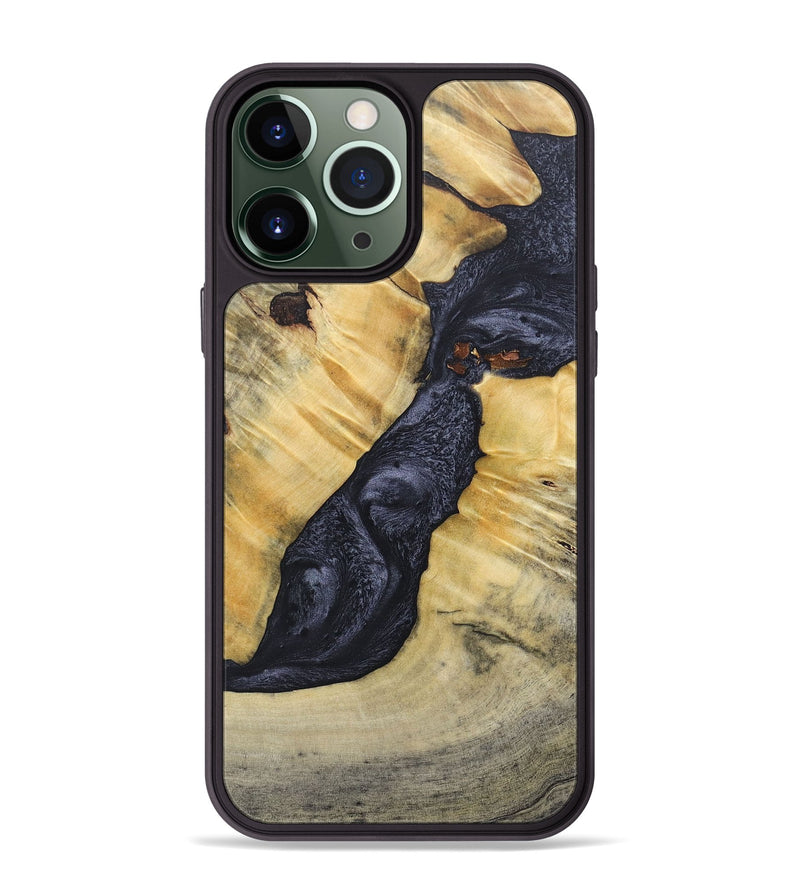 iPhone 13 Pro Max Wood+Resin Phone Case - Addison (Pure Black, 689310)