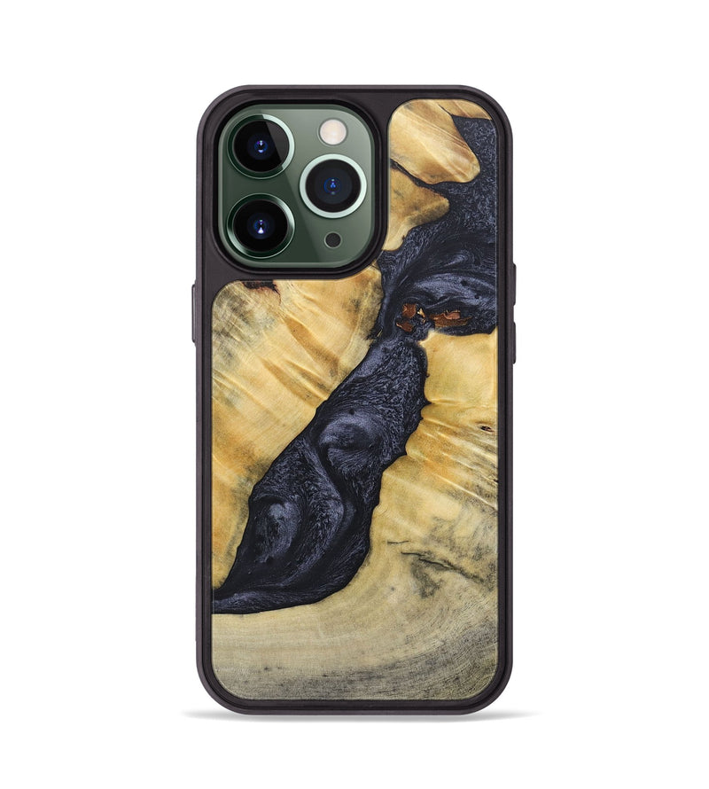 iPhone 13 Pro Wood+Resin Phone Case - Addison (Pure Black, 689310)