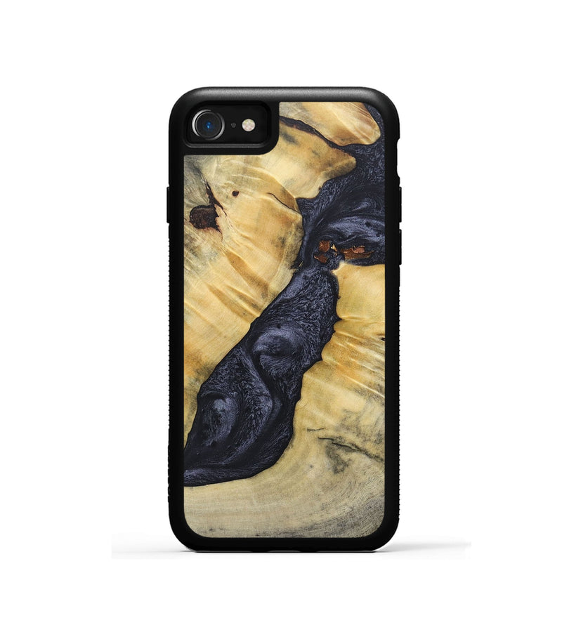 iPhone SE Wood+Resin Phone Case - Addison (Pure Black, 689310)