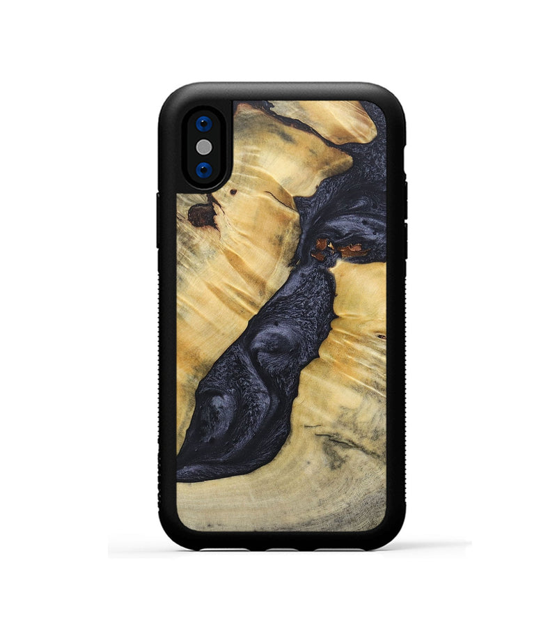 iPhone Xs Wood+Resin Phone Case - Addison (Pure Black, 689310)