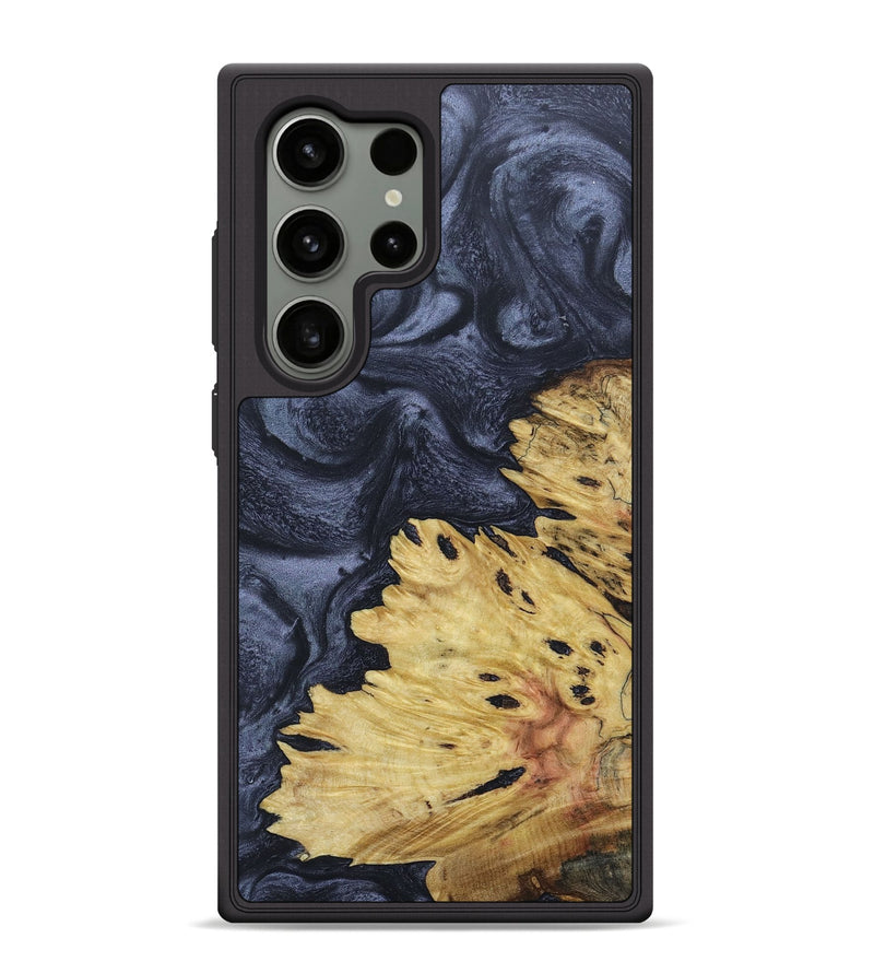 Galaxy S24 Ultra Wood+Resin Phone Case - Cathy (Pure Black, 689316)
